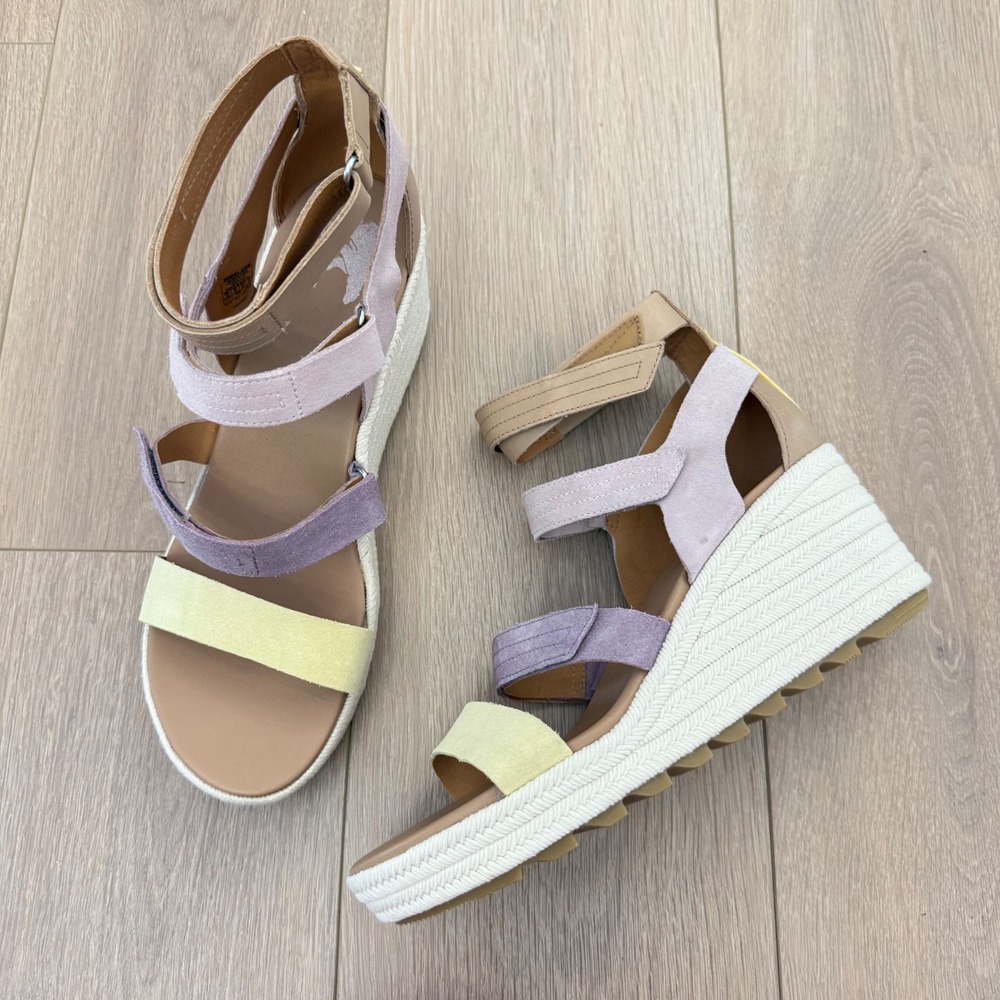 Sorel Women's Pastel Multi-Color Espadrille Wedge Sandals